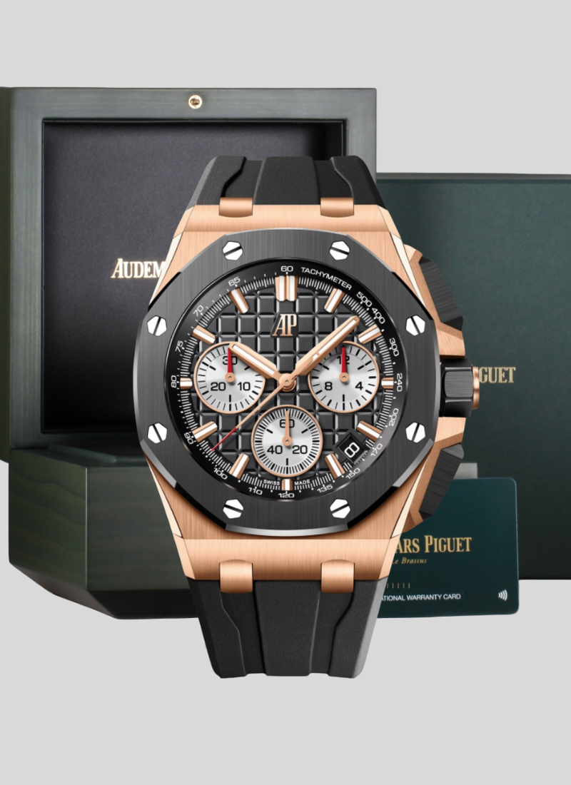 Royal-Oak Black/Rose-Gold Watch