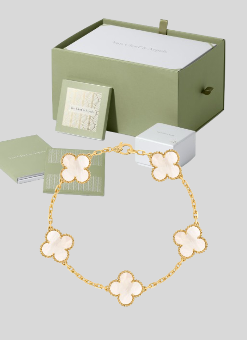 Bracelet V/C Gold&White